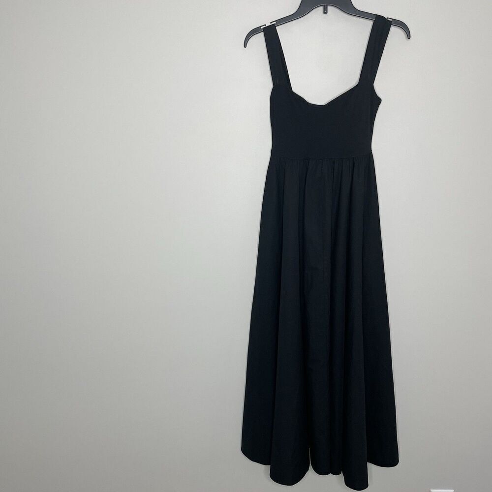 J.CREW Tank Midi Dress Women XXS Poplin Skirt NEW Black A-Line Pockets CA647 - Picture 3 of 16